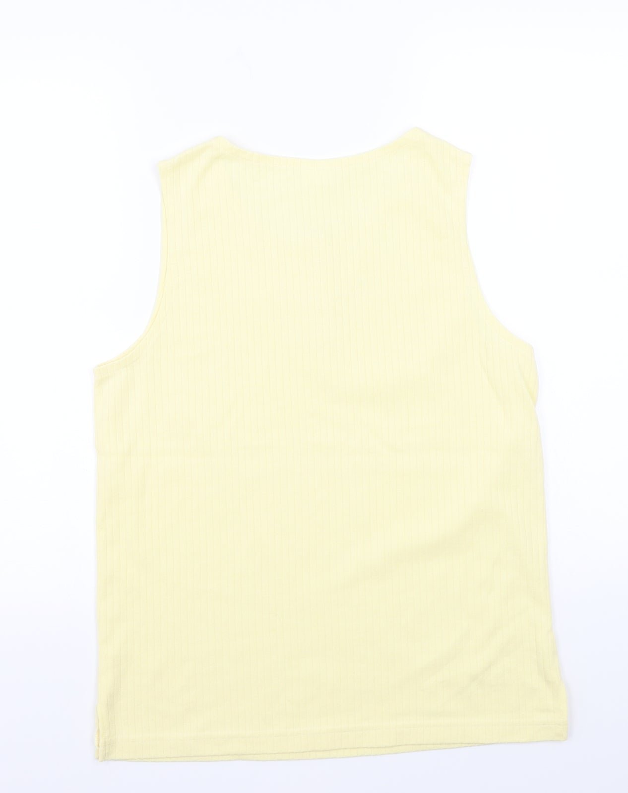 Womens UK Size 14 Preworn Yellow Basic Tank