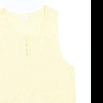Womens UK Size 14 Preworn Yellow Basic Tank