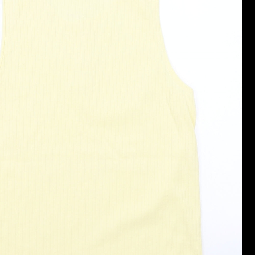 Womens UK Size 14 Preworn Yellow Basic Tank
