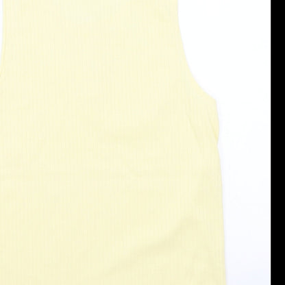 Womens UK Size 14 Preworn Yellow Basic Tank