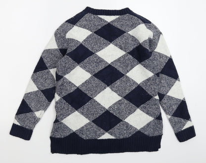 Marks & Spencer Womens Multicoloured Check Knit Pullover Jumper Size S