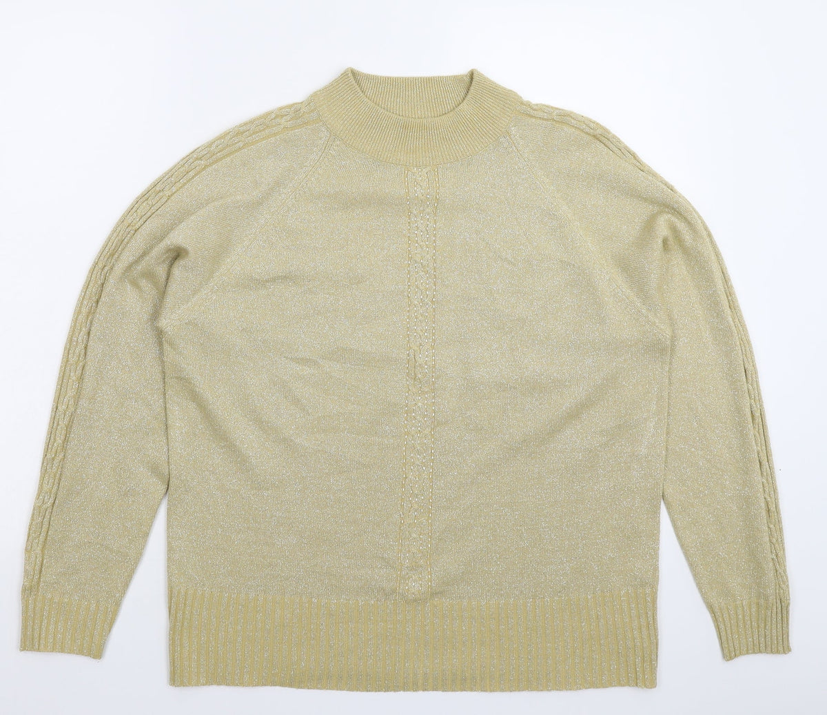 Bonmarché Womens Gold Knit Pullover Jumper Size M