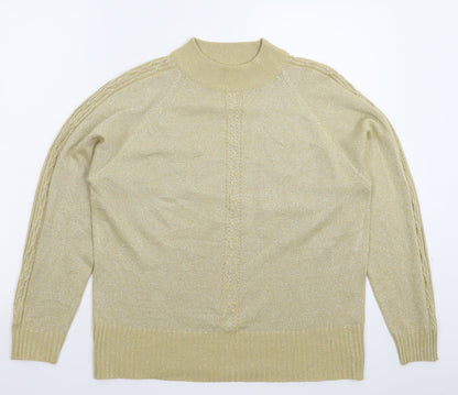 Bonmarché Womens Gold Knit Pullover Jumper Size M
