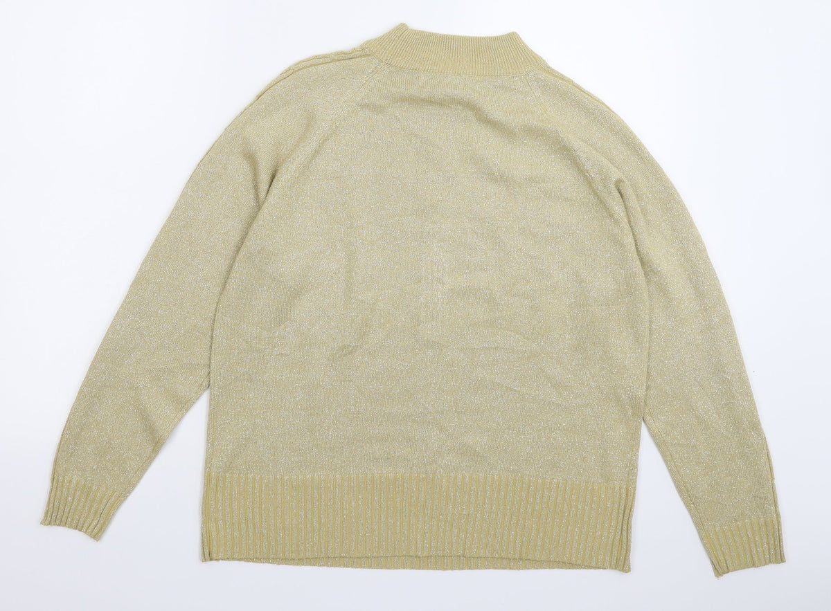 Bonmarché Womens Gold Knit Pullover Jumper Size M