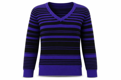 Debenhams Womens Purple Striped Knit Pullover Jumper Size 8