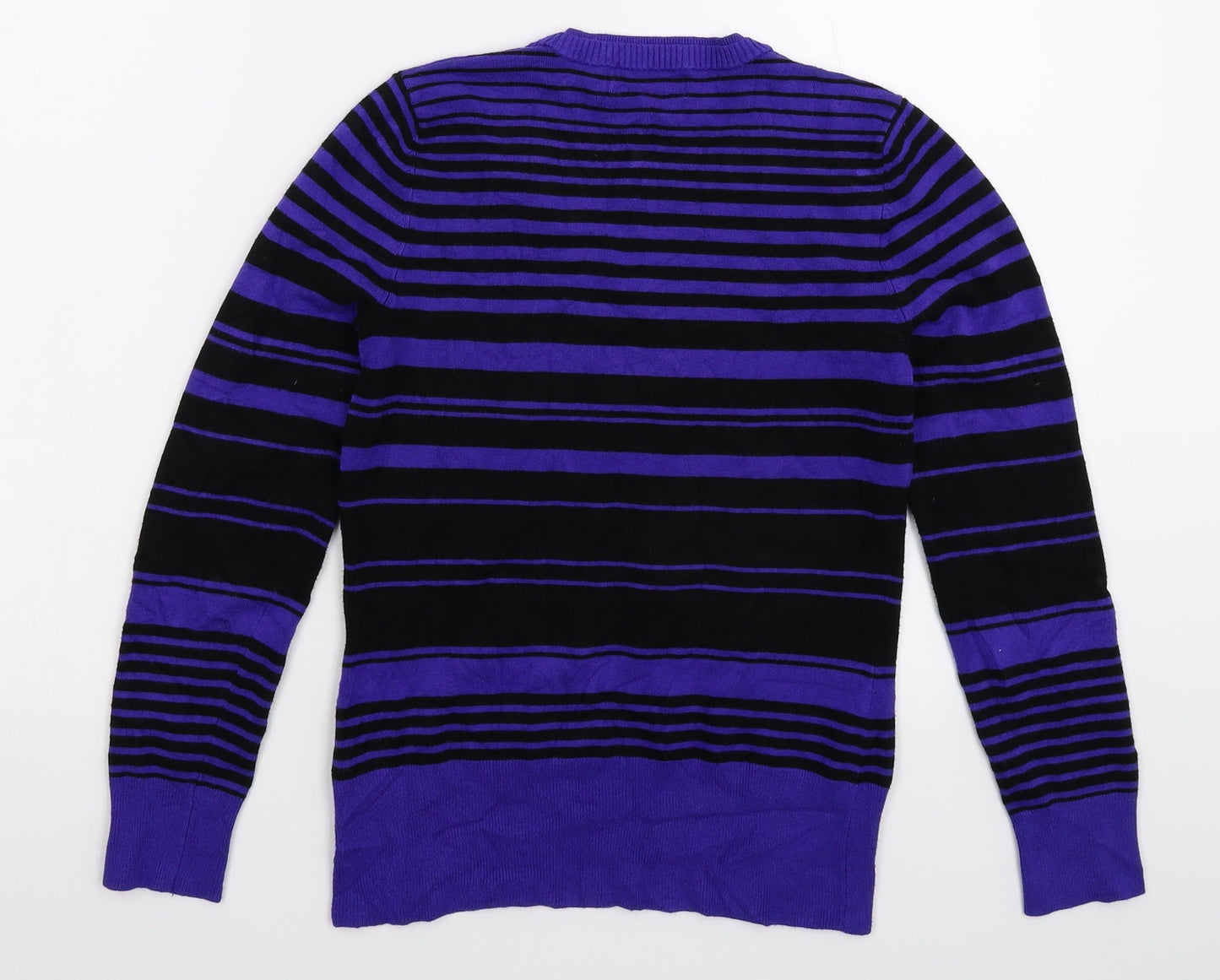 Debenhams Womens Purple Striped Knit Pullover Jumper Size 8