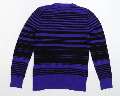 Debenhams Womens Purple Striped Knit Pullover Jumper Size 8