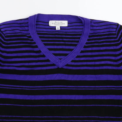 Debenhams Womens Purple Striped Knit Pullover Jumper Size 8