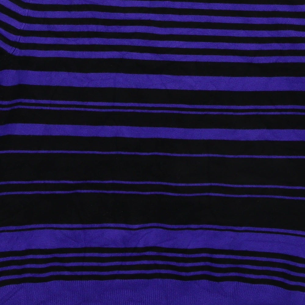 Debenhams Womens Purple Striped Knit Pullover Jumper Size 8