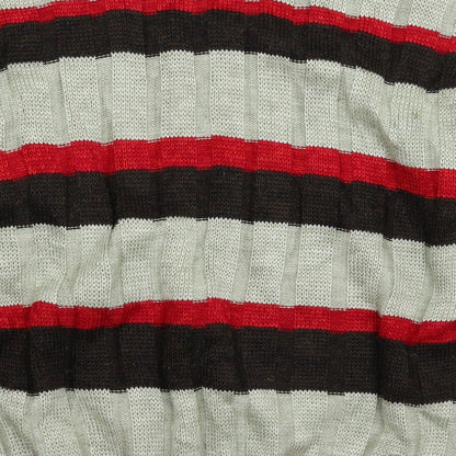 Preworn Womens Grey Striped Knit Pullover Jumper Size 10