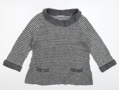 Marks & Spencer Womens Grey  Knit Pullover Jumper Size 10