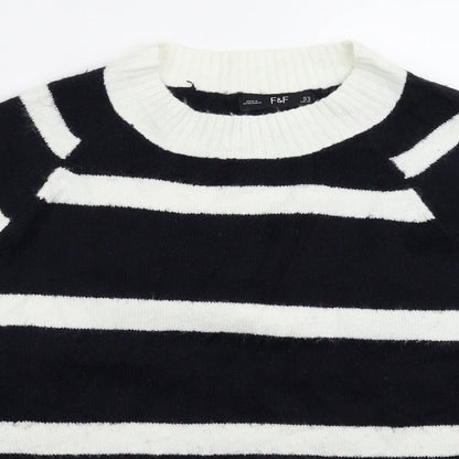 F&F Womens Multicoloured Striped Knit Pullover Jumper Size 12