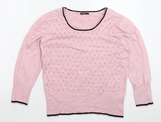 Roman Womens Pink  Knit Pullover Jumper Size 10