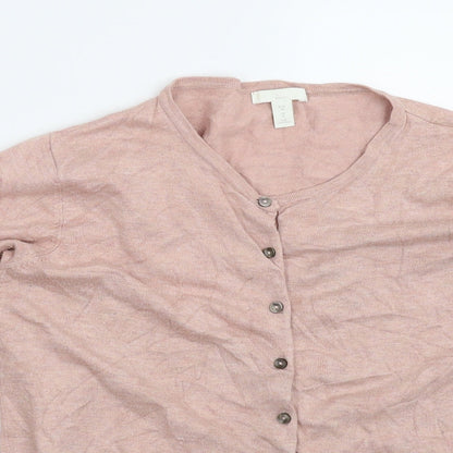H&M Womens Beige  Knit Cardigan Jumper Size M