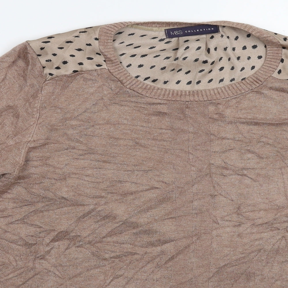 Marks & Spencer Womens Grey  Knit Pullover Jumper Size 16