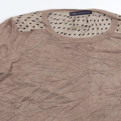 Marks & Spencer Womens Grey  Knit Pullover Jumper Size 16