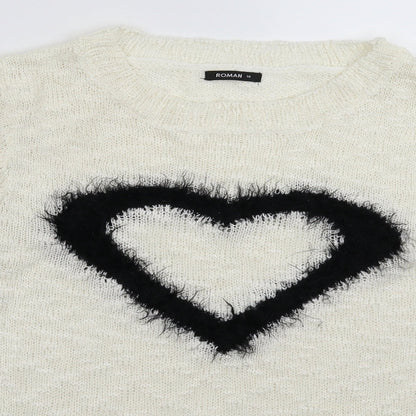Roman Womens White  Knit Pullover Jumper Size 10