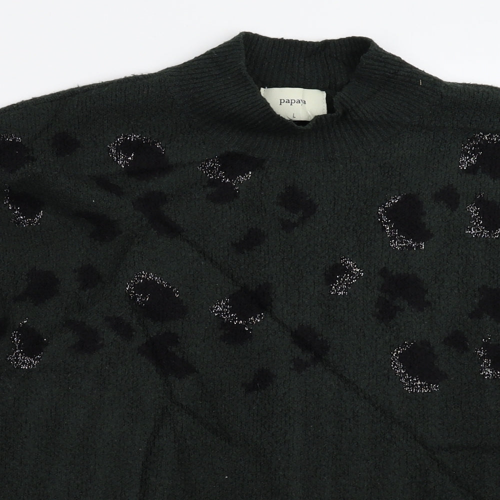 Matalan Womens Grey Animal Print Knit Pullover Jumper Size L