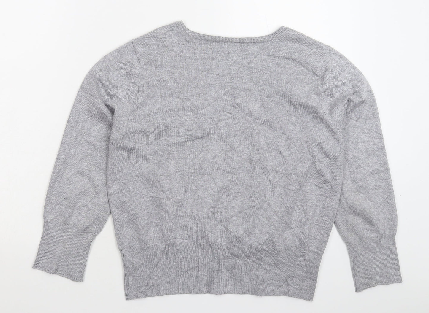 Preworn Womens Grey  Knit Cardigan Jumper Size L