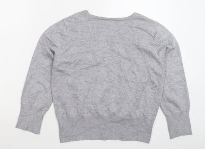 Preworn Womens Grey  Knit Cardigan Jumper Size L