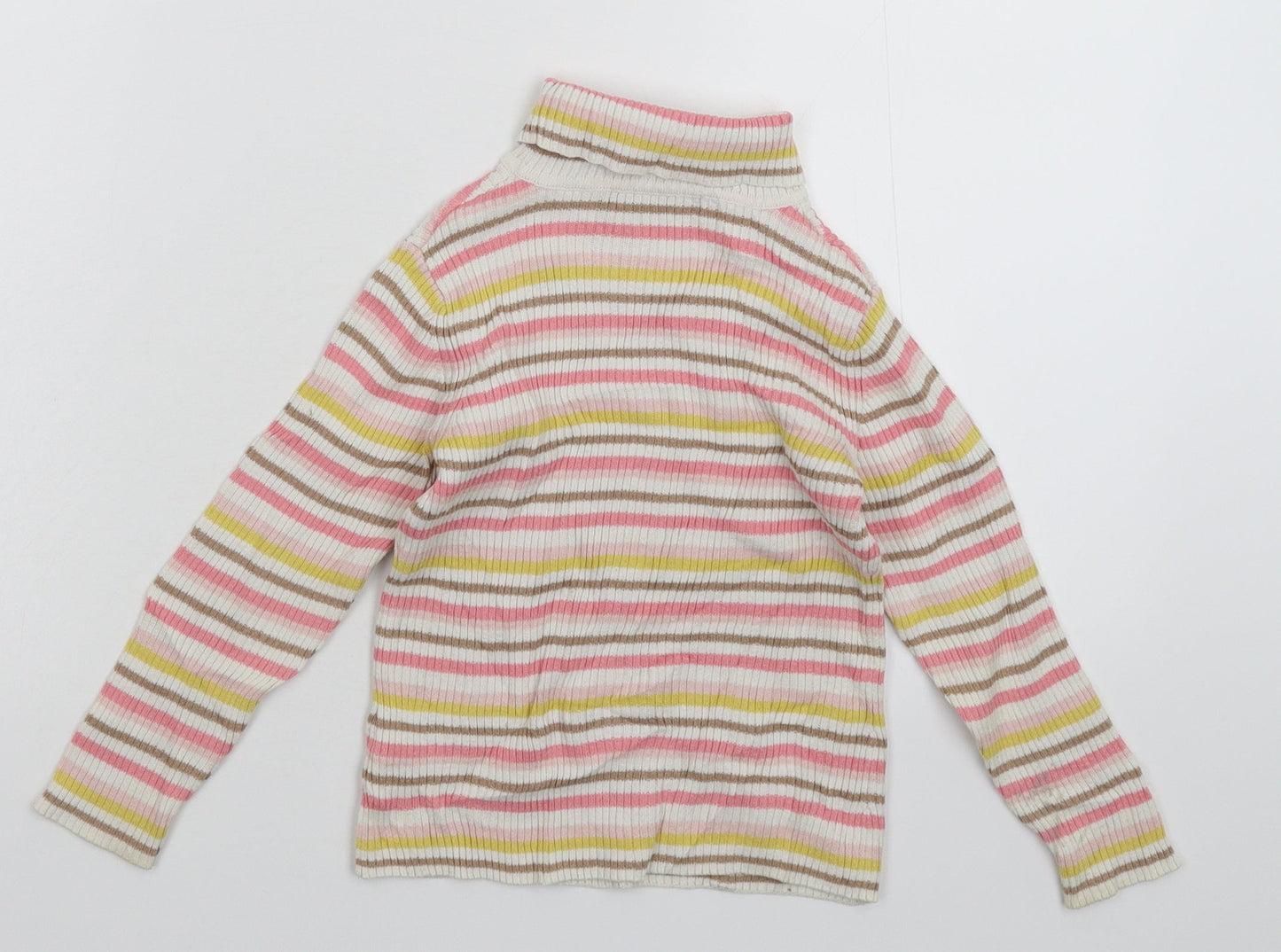 George Boys White Striped Knit Pullover Jumper Size 3-4 Years