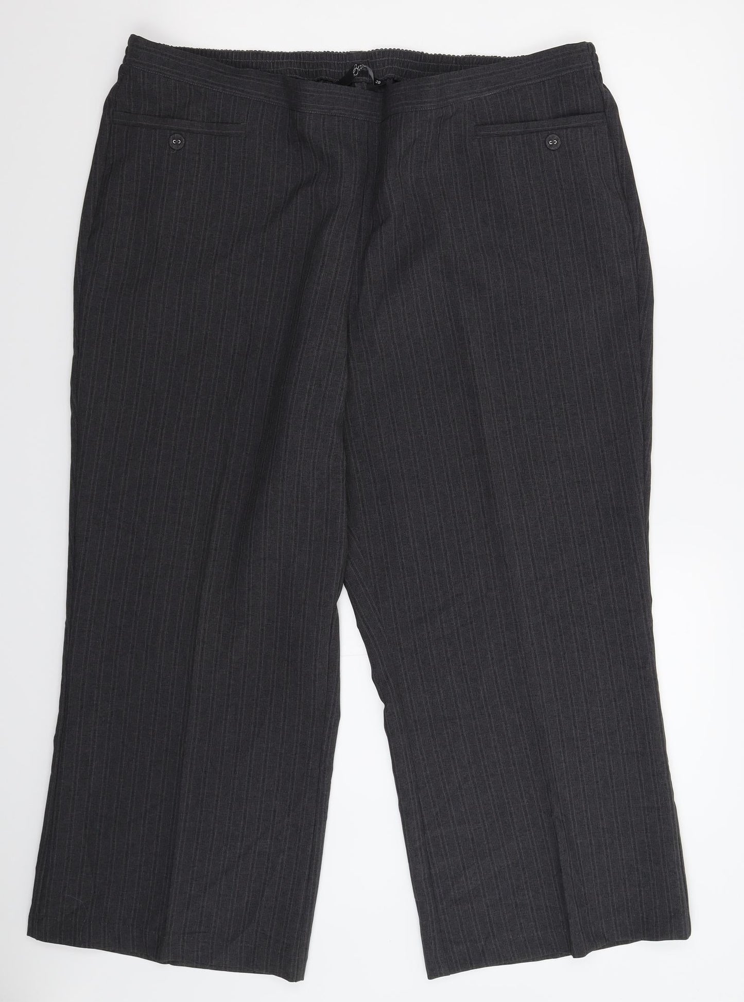 Womens UK Size 20 BM Regular Fit Dress Pants Grey Trousers