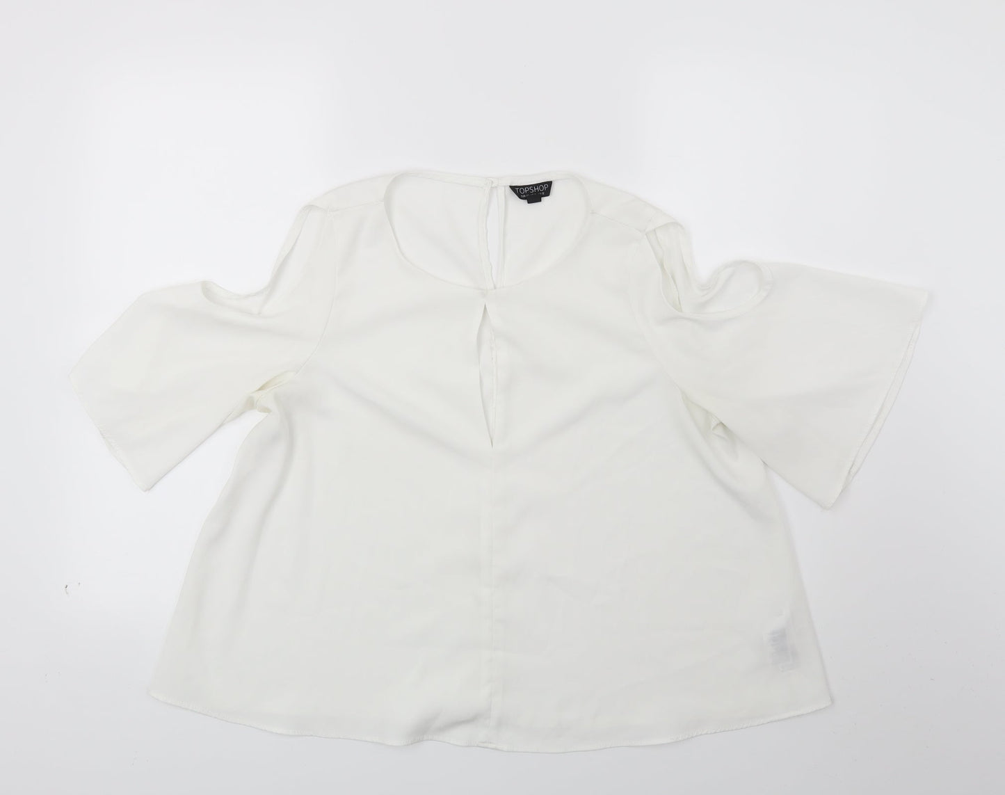 Womens UK Size 12 Topshop White Basic Blouse