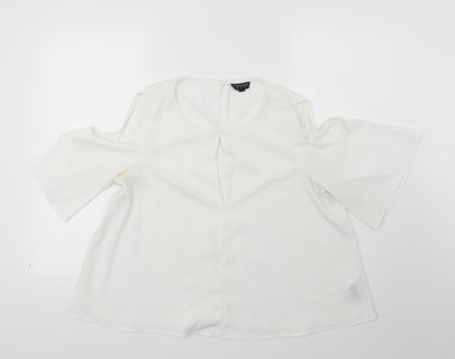 Womens UK Size 12 Topshop White Basic Blouse