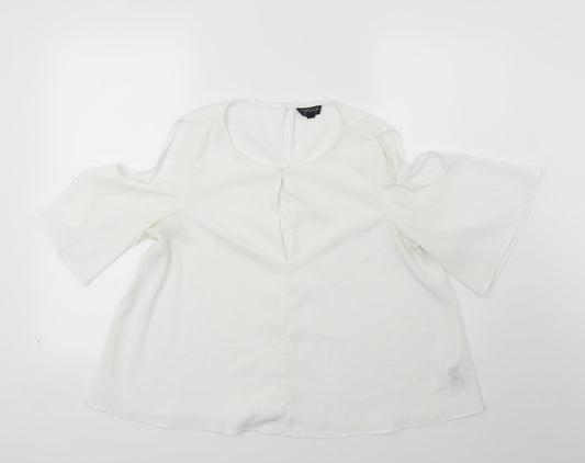 Womens UK Size 12 Topshop White Basic Blouse