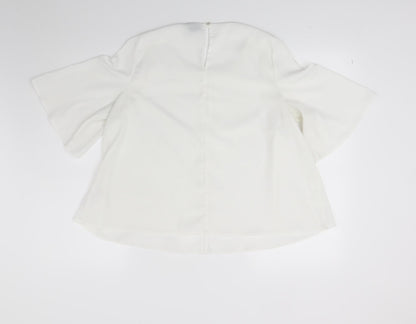Womens UK Size 12 Topshop White Basic Blouse