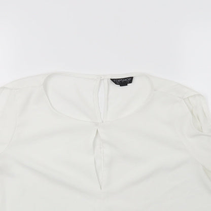Womens UK Size 12 Topshop White Basic Blouse