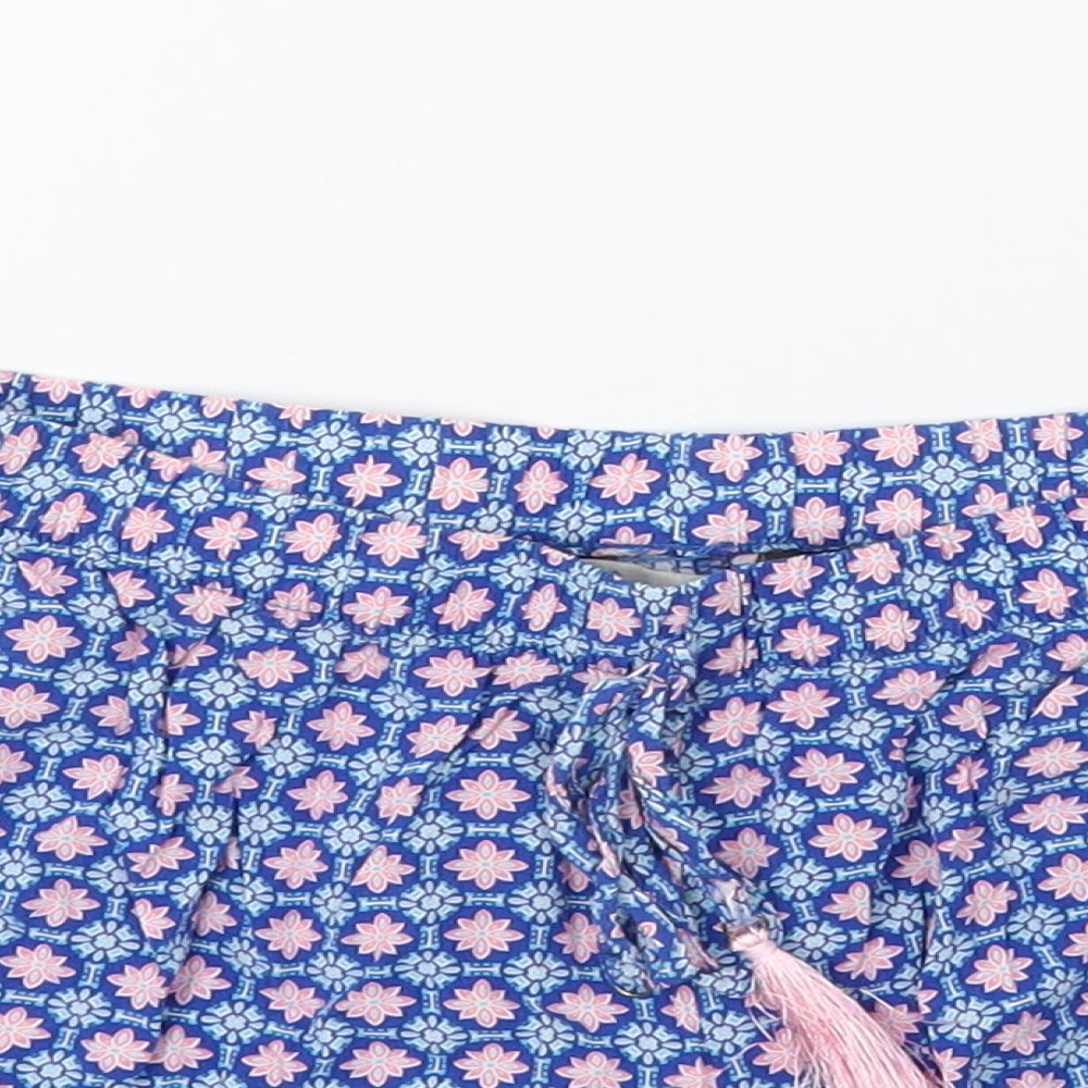 Primark Womens Blue Floral  Hot Pants Shorts Size 4 - Lounge Wear