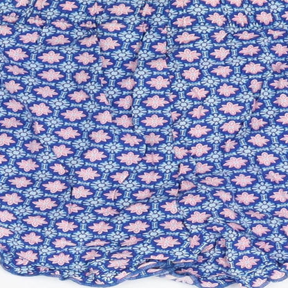 Primark Womens Blue Floral  Hot Pants Shorts Size 4 - Lounge Wear