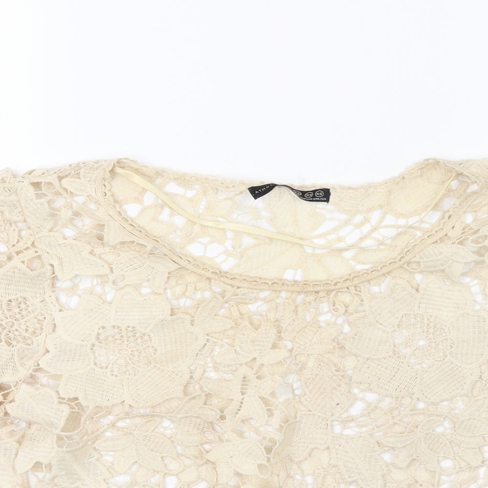Primark Womens Beige Floral  Basic T-Shirt Size XS