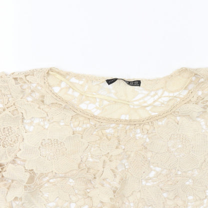 Primark Womens Beige Floral  Basic T-Shirt Size XS