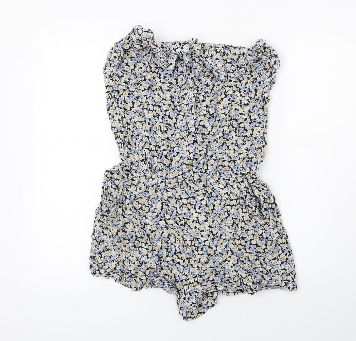 F&F Womens Blue Floral  Shorts One-Piece Size 10