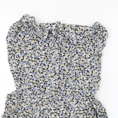 F&F Womens Blue Floral  Shorts One-Piece Size 10