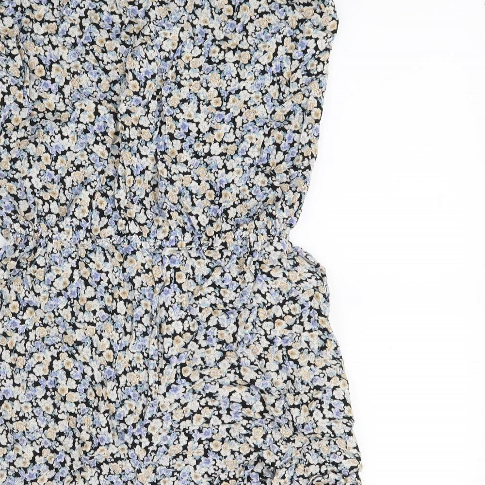 F&F Womens Blue Floral  Shorts One-Piece Size 10