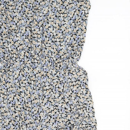 F&F Womens Blue Floral  Shorts One-Piece Size 10