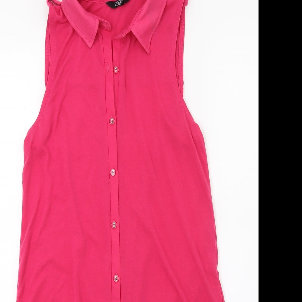 F&F Womens Pink   Basic Button-Up Size 8