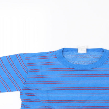 Luan Boys Blue Striped Jersey Pullover Sweatshirt Size 8 Years