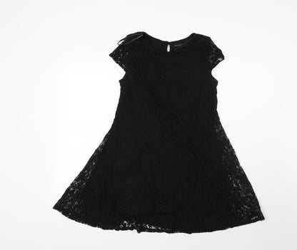 Atmosphere Womens Black Floral  A-Line  Size 8