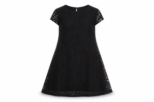 Front view of Atmosphere women’s black floral a-line, size UK 8
