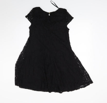 Atmosphere Womens Black Floral  A-Line  Size 8