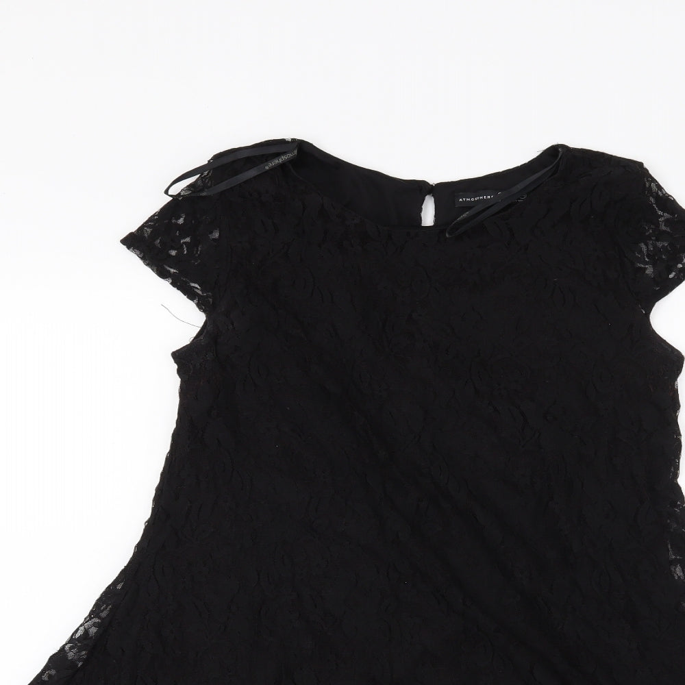 Atmosphere Womens Black Floral  A-Line  Size 8