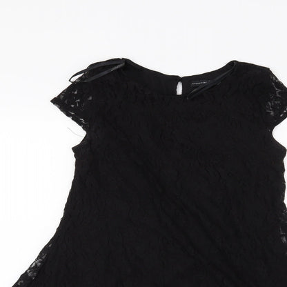 Atmosphere Womens Black Floral  A-Line  Size 8