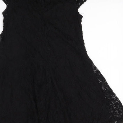 Atmosphere Womens Black Floral  A-Line  Size 8