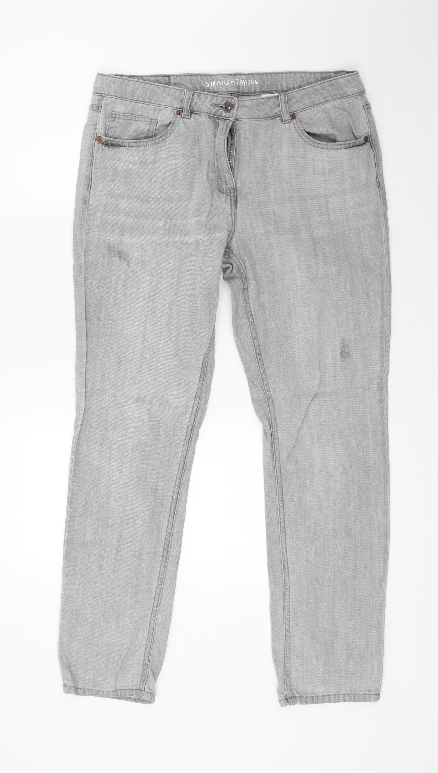 NEXT Womens Grey  Denim Straight Jeans Size 10 L27 in