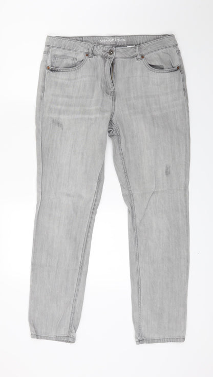 NEXT Womens Grey  Denim Straight Jeans Size 10 L27 in