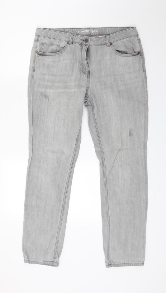 NEXT Womens Grey  Denim Straight Jeans Size 10 L27 in